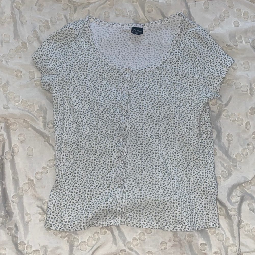 white with little green flowers, perfect for summer
